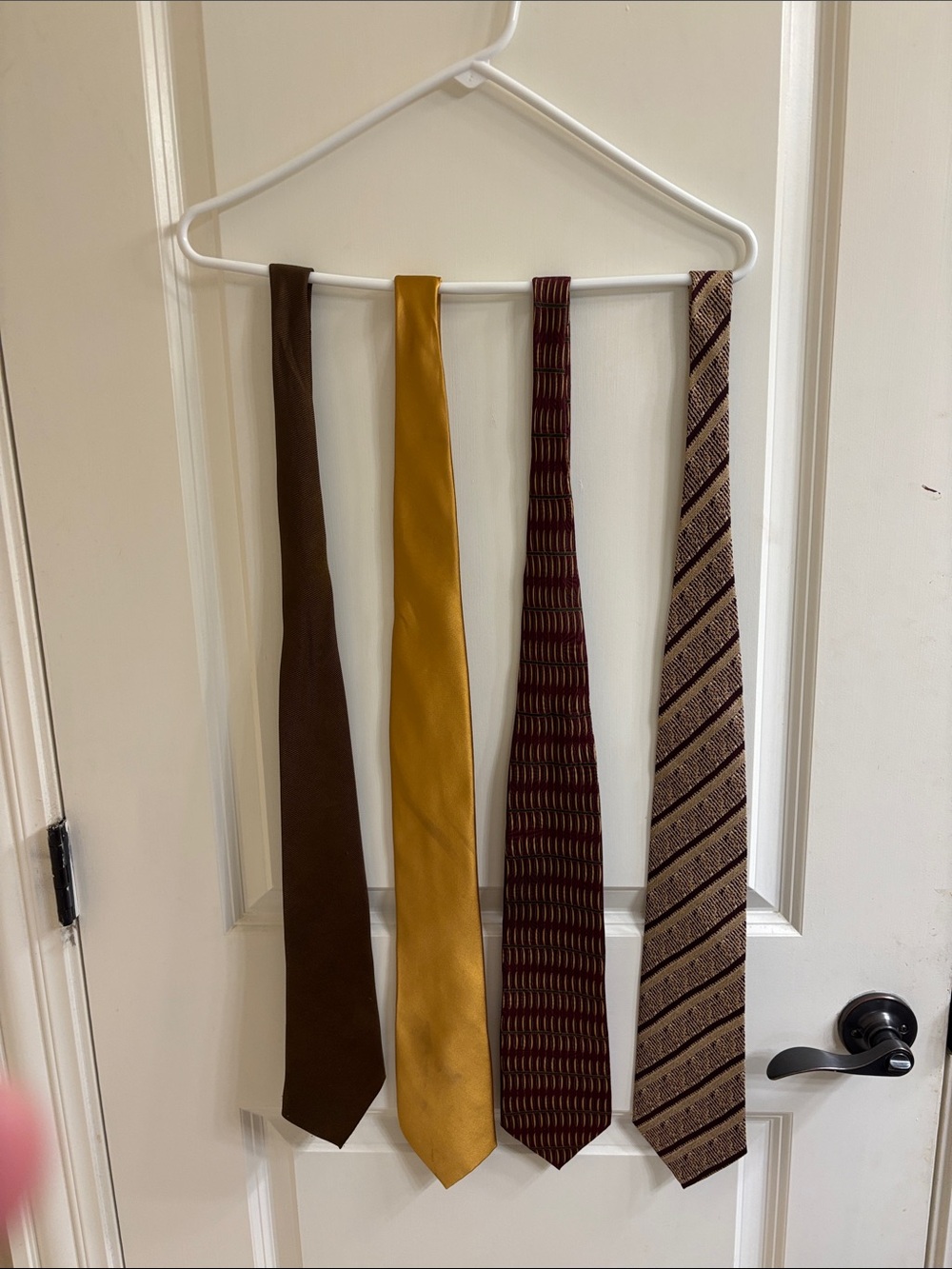 Men's Brown, Gold and Burgundy Necktie Set - 4 pack